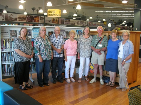Friends of the Horowhenua Libraries Group Photo. Consists of 8 People.